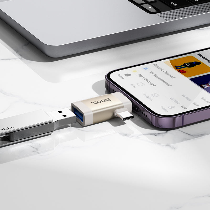 HD_SYNC:UA31F iP male/Type-C male to USB female OTG 2-in-1 adapter