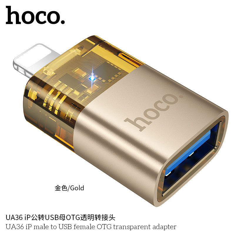 HD_SYNC:UA36 iP male to USB female OTG transparent adapter