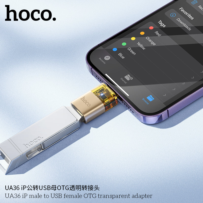 HD_SYNC:UA36 iP male to USB female OTG transparent adapter