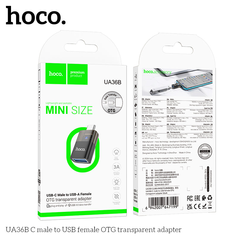 HD_SYNC:UA36B C male to USB female OTG transparent adapter
