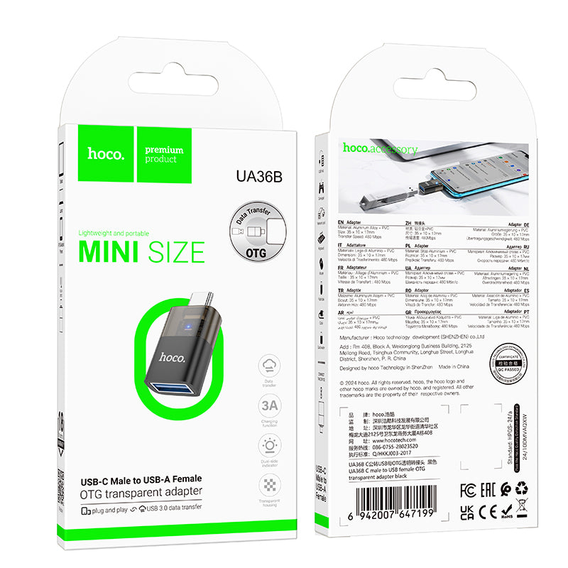 HD_SYNC:UA36B C male to USB female OTG transparent adapter