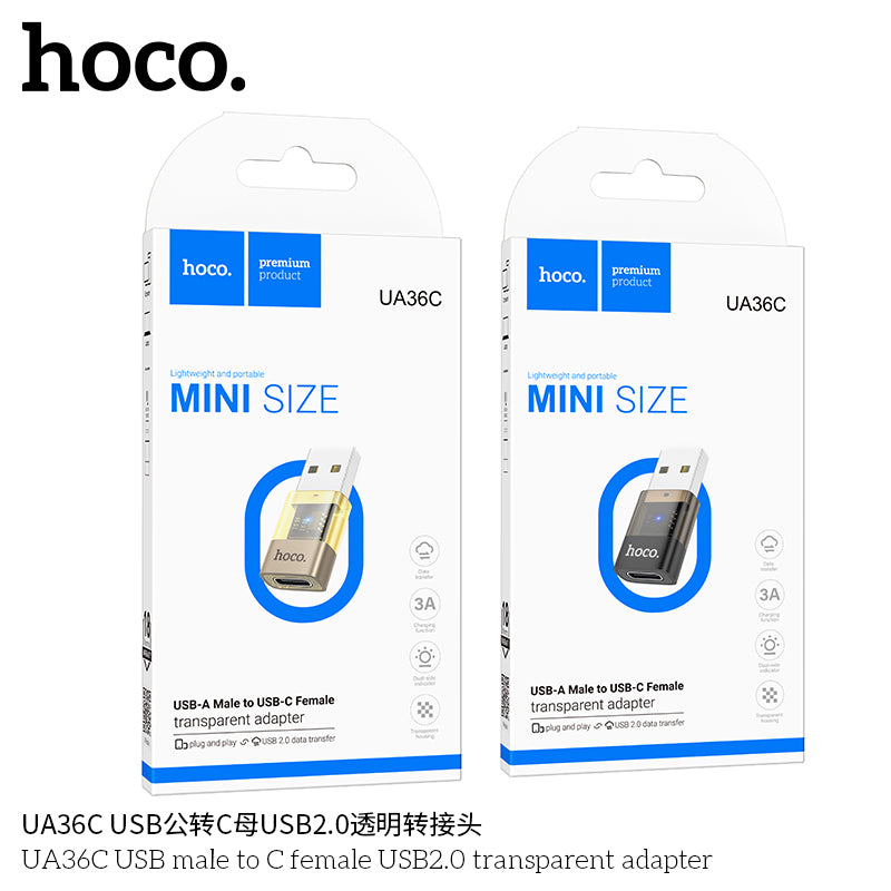 HD_SYNC:UA36C USB male to C female USB2.0 transparent adapter