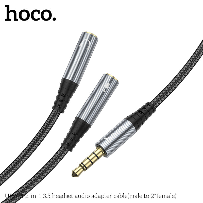 HD_SYNC:UPA21 2-in-1 3.5 headset audio adapter cable(male to 2*female)