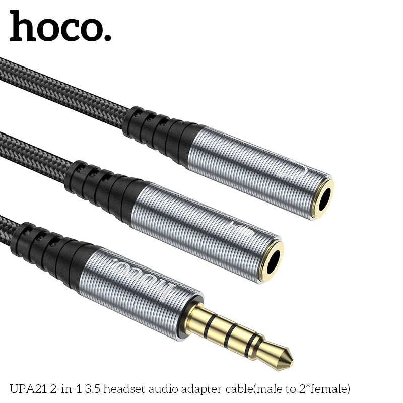 HD_SYNC:UPA21 2-in-1 3.5 headset audio adapter cable(male to 2*female)