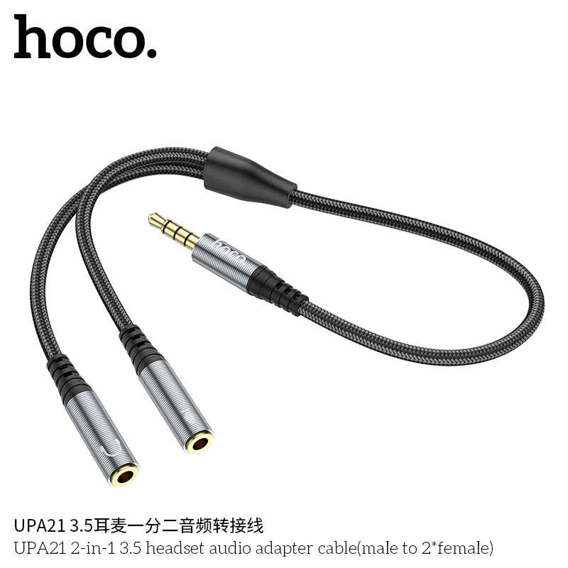 HD_SYNC:UPA21 2-in-1 3.5 headset audio adapter cable(male to 2*female)