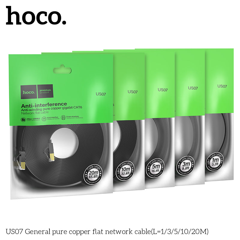 HD_SYNC:US07 General pure copper flat network cable(L=5M)