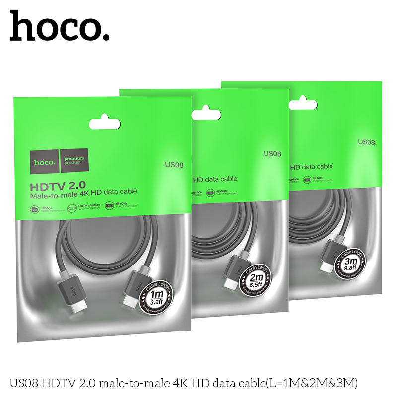 HD_SYNC:US08 HDTV 2.0 male-to-male 4K HD data cable(L=1M)