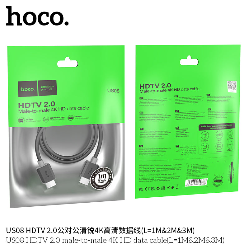 HD_SYNC:US08 HDTV 2.0 male-to-male 4K HD data cable(L=2M)