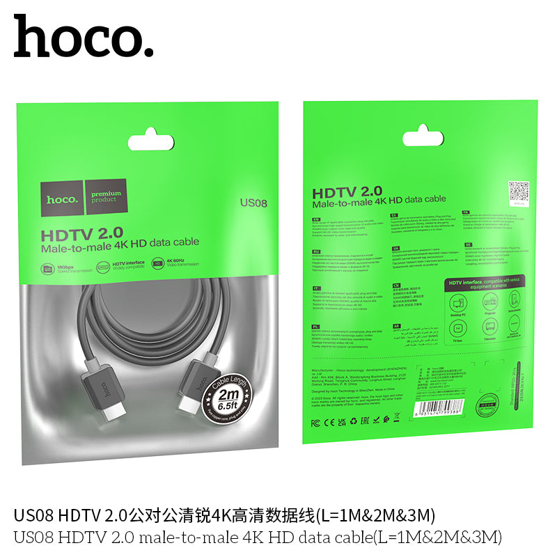 HD_SYNC:US08 HDTV 2.0 male-to-male 4K HD data cable(L=3M)