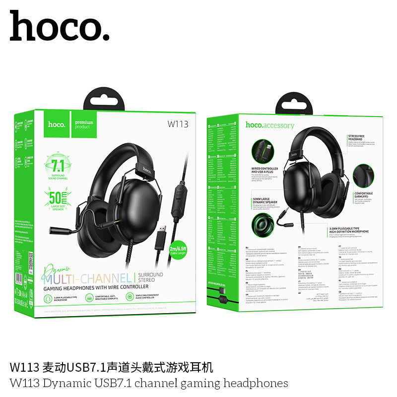 HD_SYNC:W113 Dynamic USB7.1 channel gaming headphones