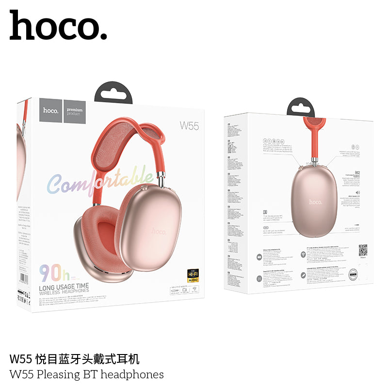 HD_SYNC:W55 Plus Happiness ANC noise reduction BT headphones