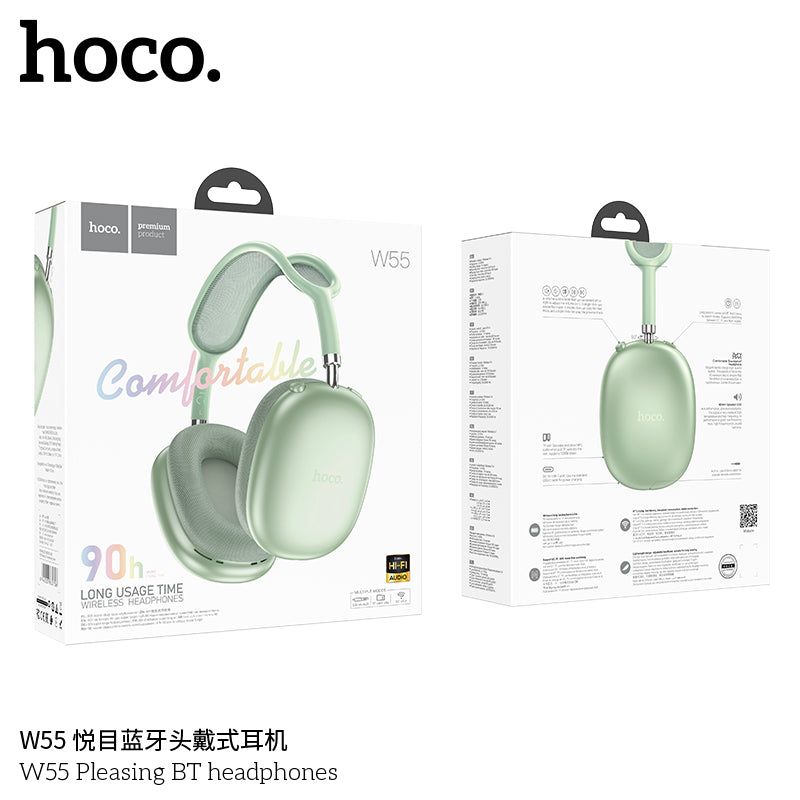 HD_SYNC:W55 Plus Happiness ANC noise reduction BT headphones