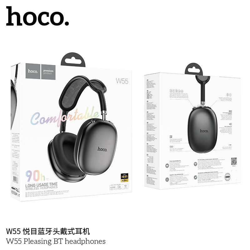 HD_SYNC:W55 Plus Happiness ANC noise reduction BT headphones