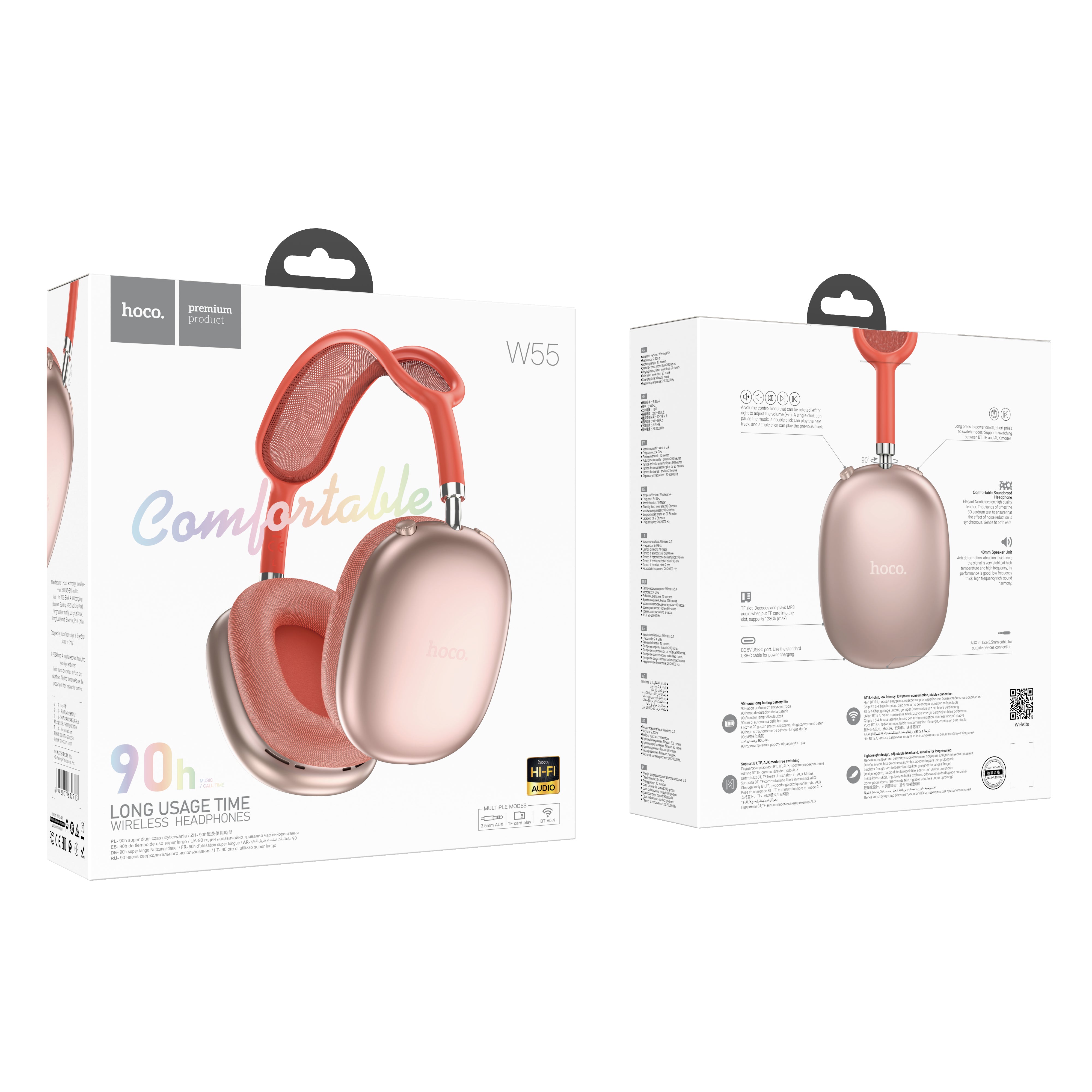 HD_SYNC:W55 Plus Happiness ANC noise reduction BT headphones