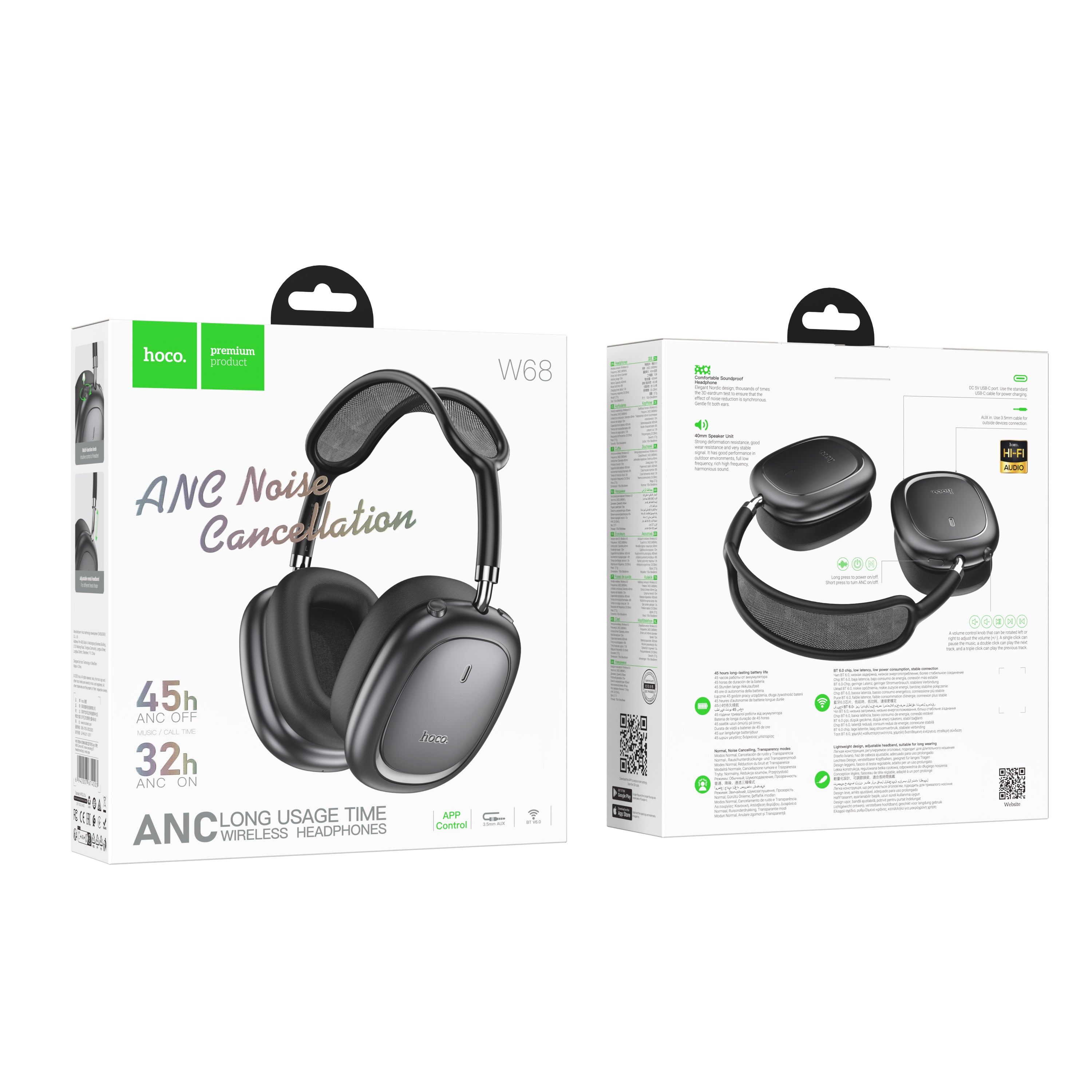 HD_SYNC:W68 Calma ANC noise-canceling BT headphones(App)