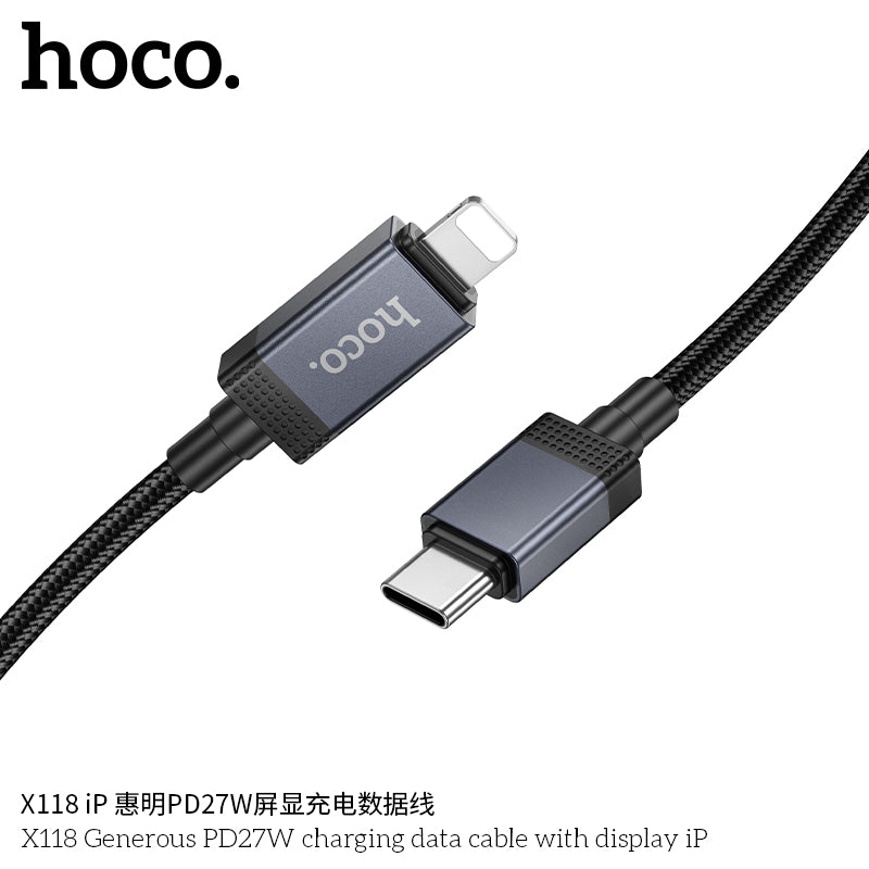 HD_SYNC:X118 Generous 60W charging data cable with display C to C