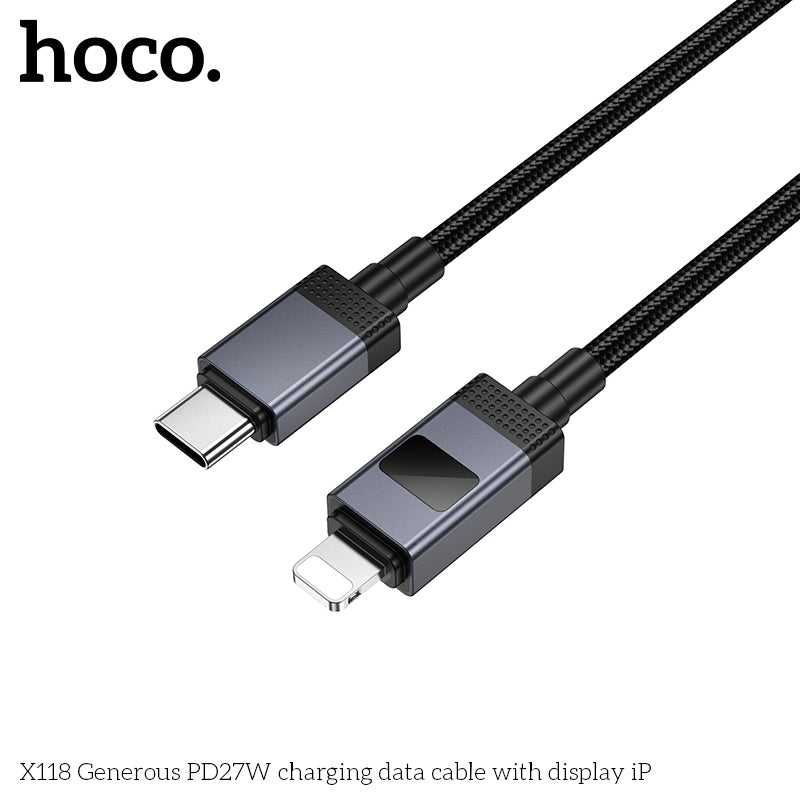 HD_SYNC:X118 Generous 5A charging data cable with display Type-C