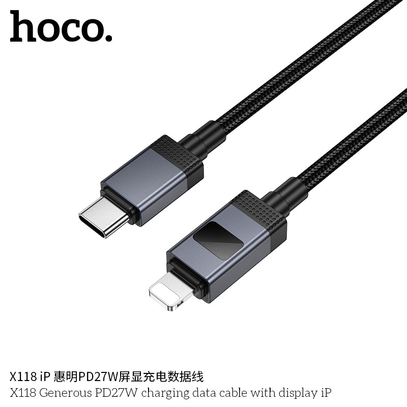 HD_SYNC:X118 Generous PD27W charging data cable with display iP