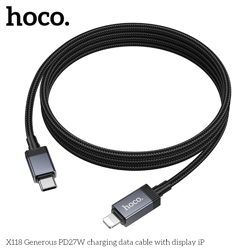 HD_SYNC:X118 Generous 5A charging data cable with display Type-C
