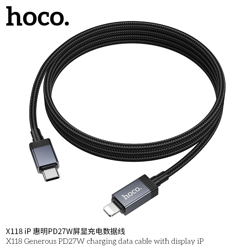 HD_SYNC:X118 Generous 5A charging data cable with display Type-C