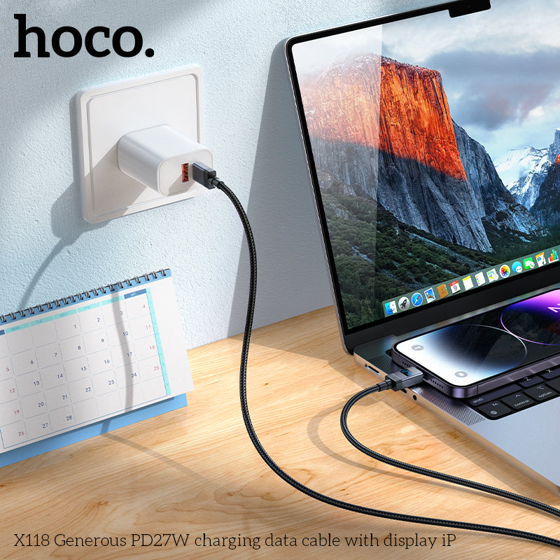 HD_SYNC:X118 Generous 5A charging data cable with display Type-C