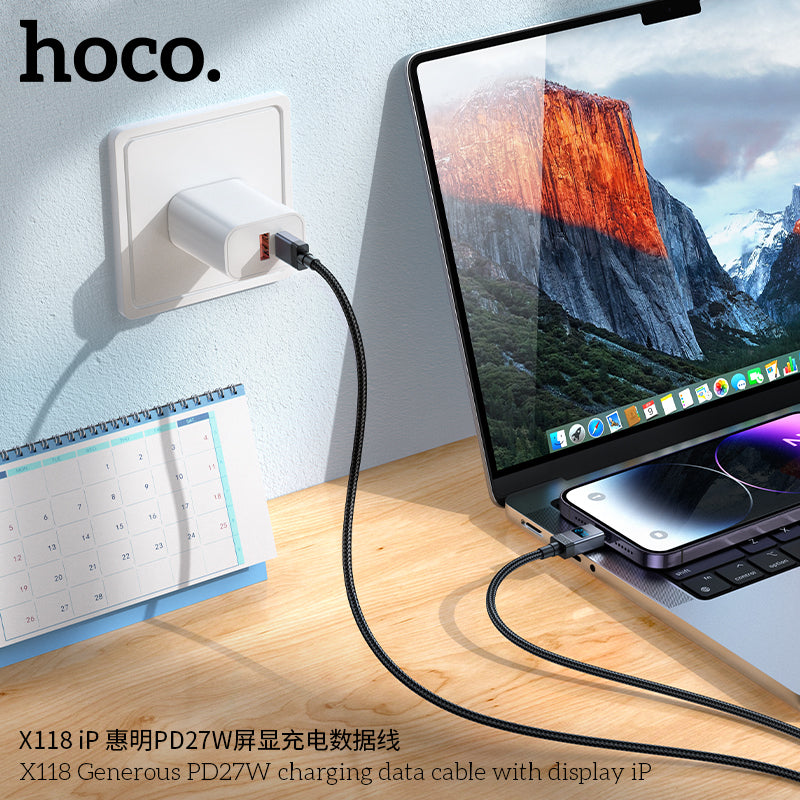 HD_SYNC:X118 Generous PD27W charging data cable with display iP