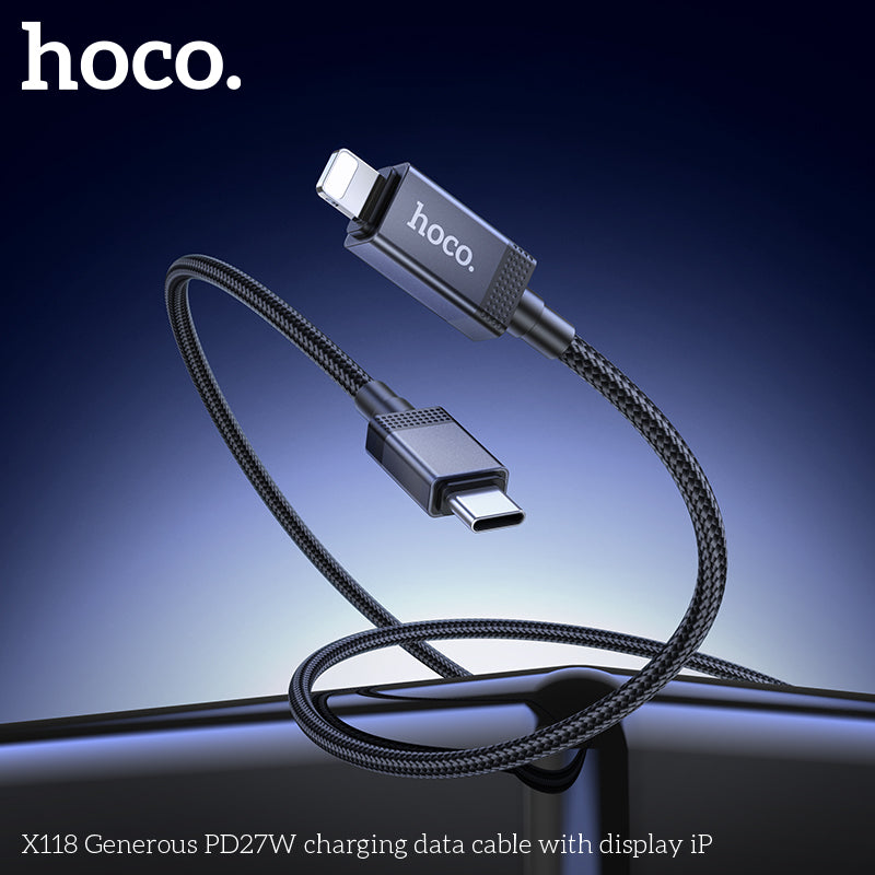HD_SYNC:X118 Generous PD27W charging data cable with display iP
