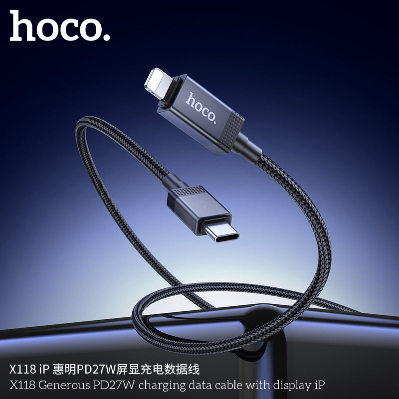 HD_SYNC:X118 Generous 5A charging data cable with display Type-C