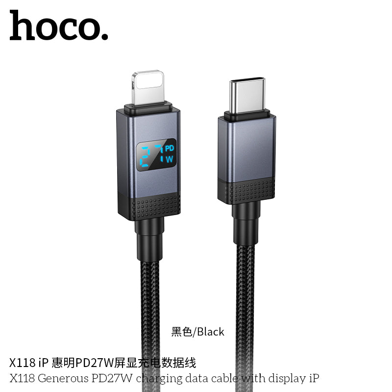 HD_SYNC:X118 Generous 5A charging data cable with display Type-C