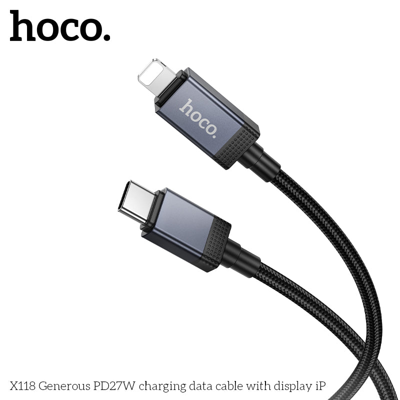 HD_SYNC:X118 Generous 5A charging data cable with display Type-C