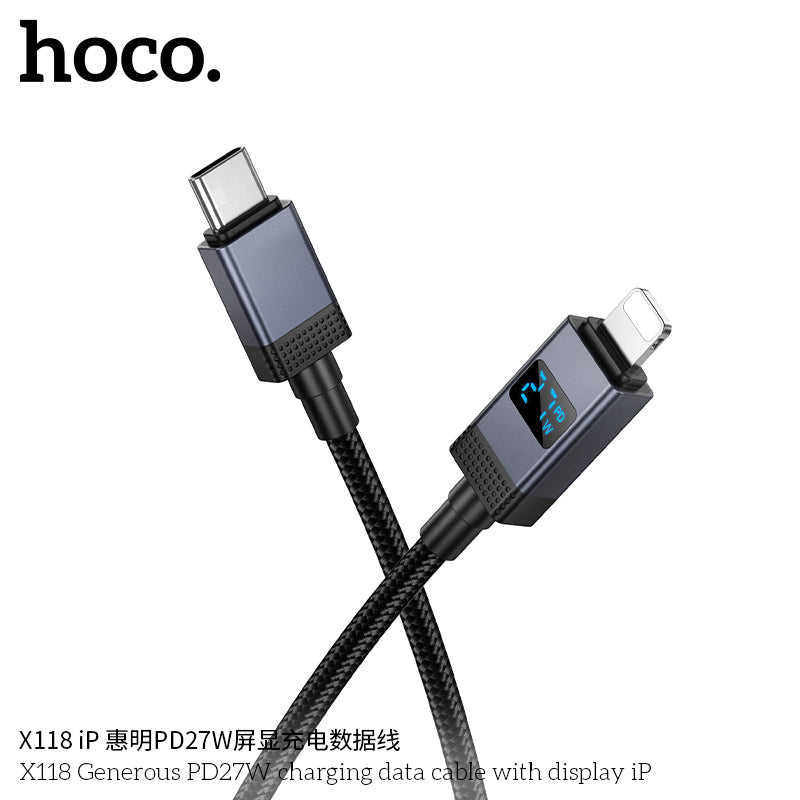 HD_SYNC:X118 Generous 5A charging data cable with display Type-C