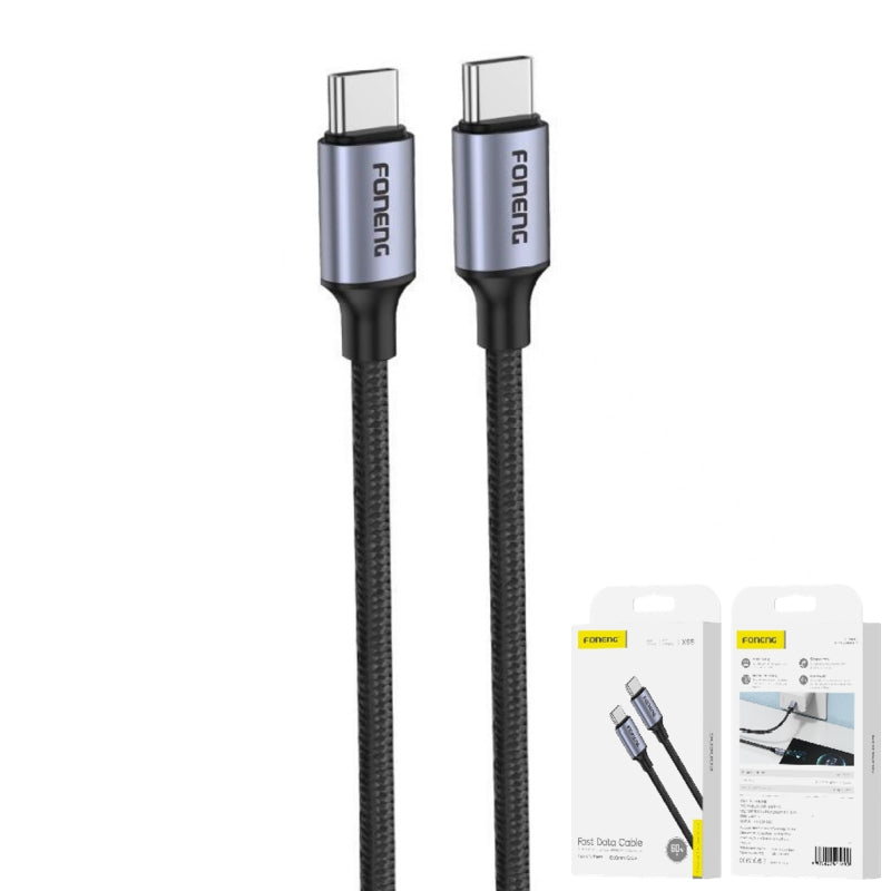 X95 1.2M METAL HEAD BRAIDED C TO Lighting CABLE -20W