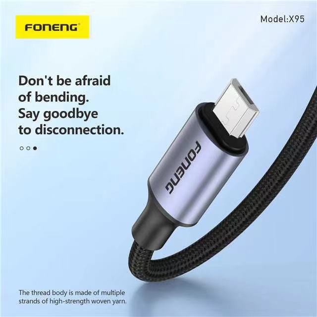 X95 1.2M METAL HEAD BRAIDED CABLE (3A)