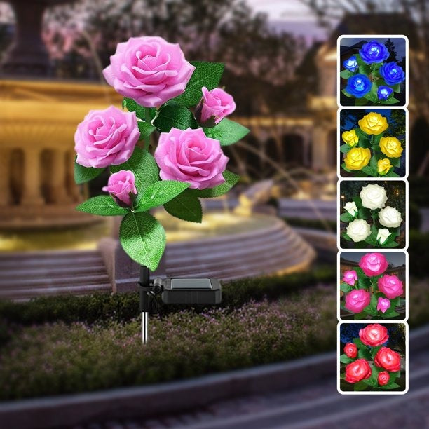 Solar Rose Light Lamp yellow Rose Flower