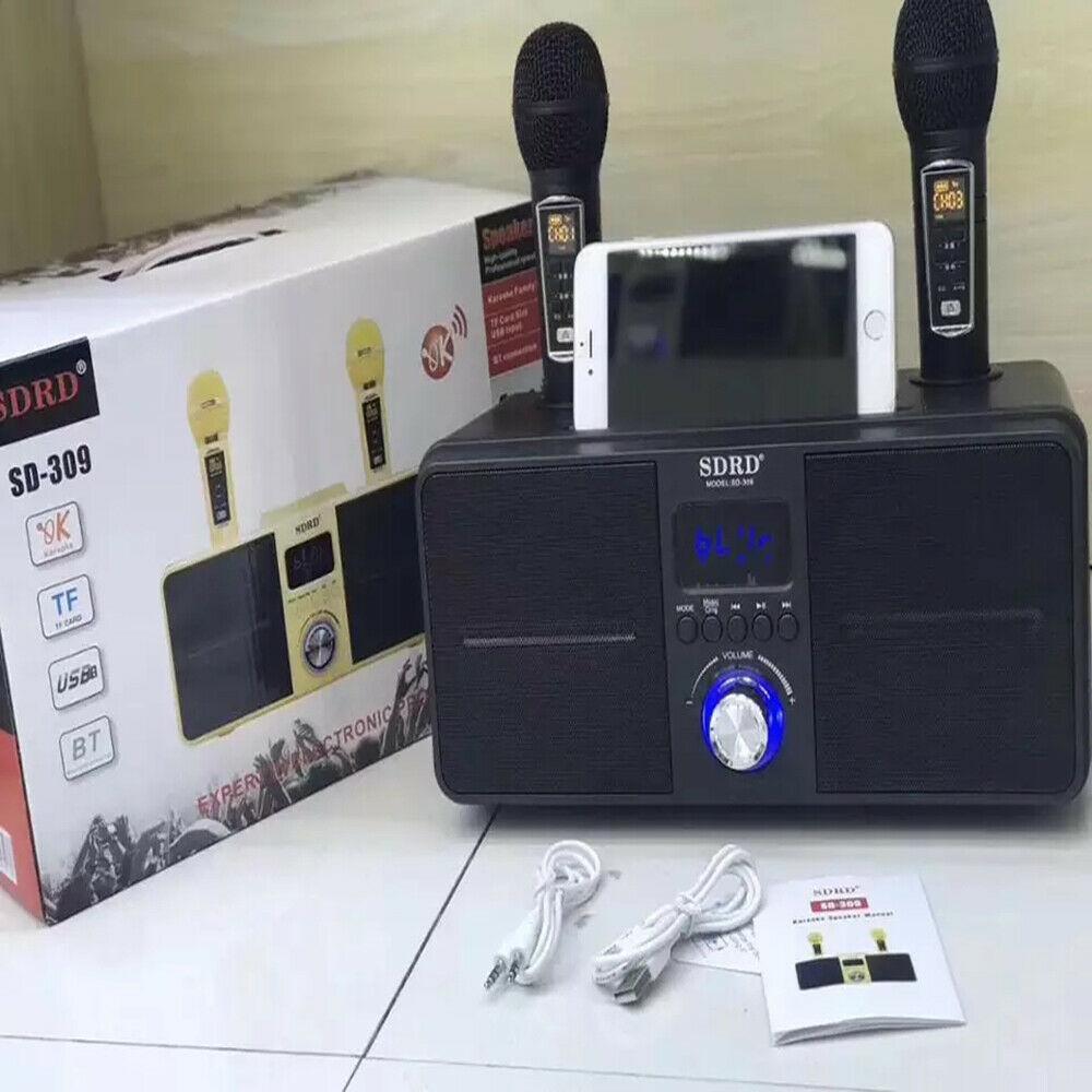 Wireless Bluetooth Karaoke 2PCS Microphone Speaker Handheld Mic Portable Singing