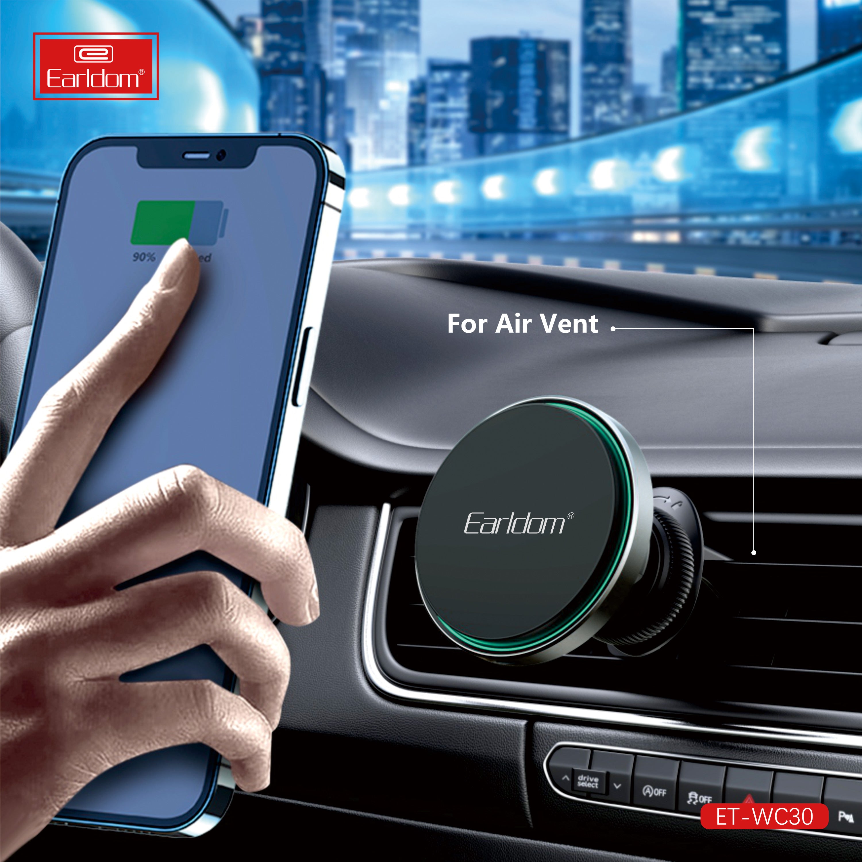 Airvent Dashboard Car Wireless Charger Meganetic
