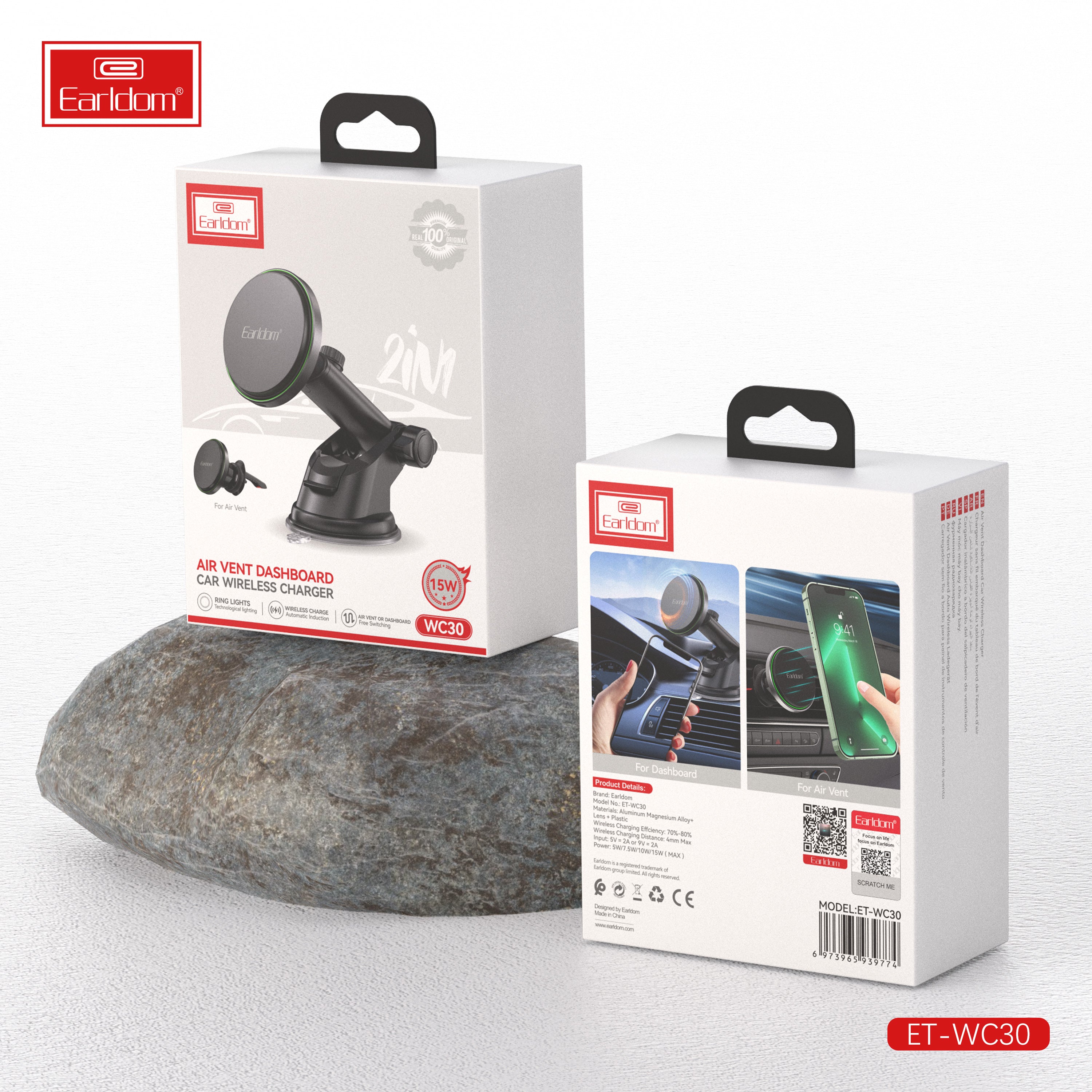 Airvent Dashboard Car Wireless Charger Meganetic