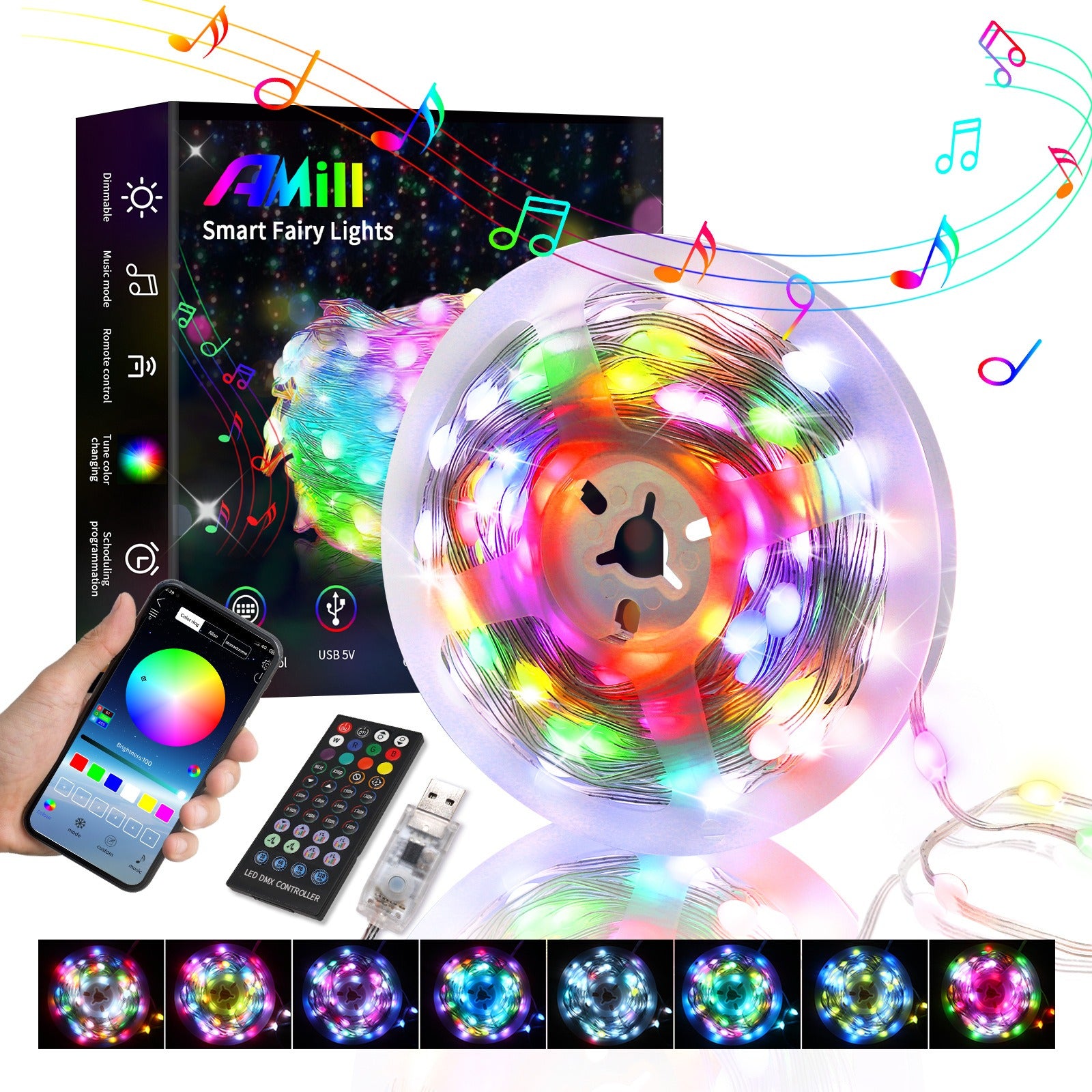5Meters USB Waterproof Colours light