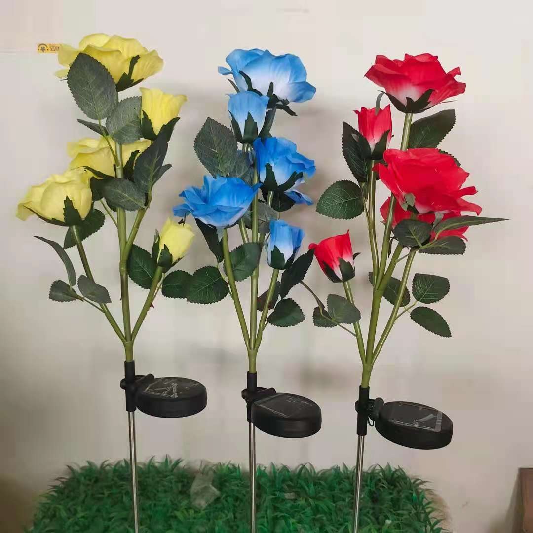 Solar Rose Light Lamp Blue Rose Flower