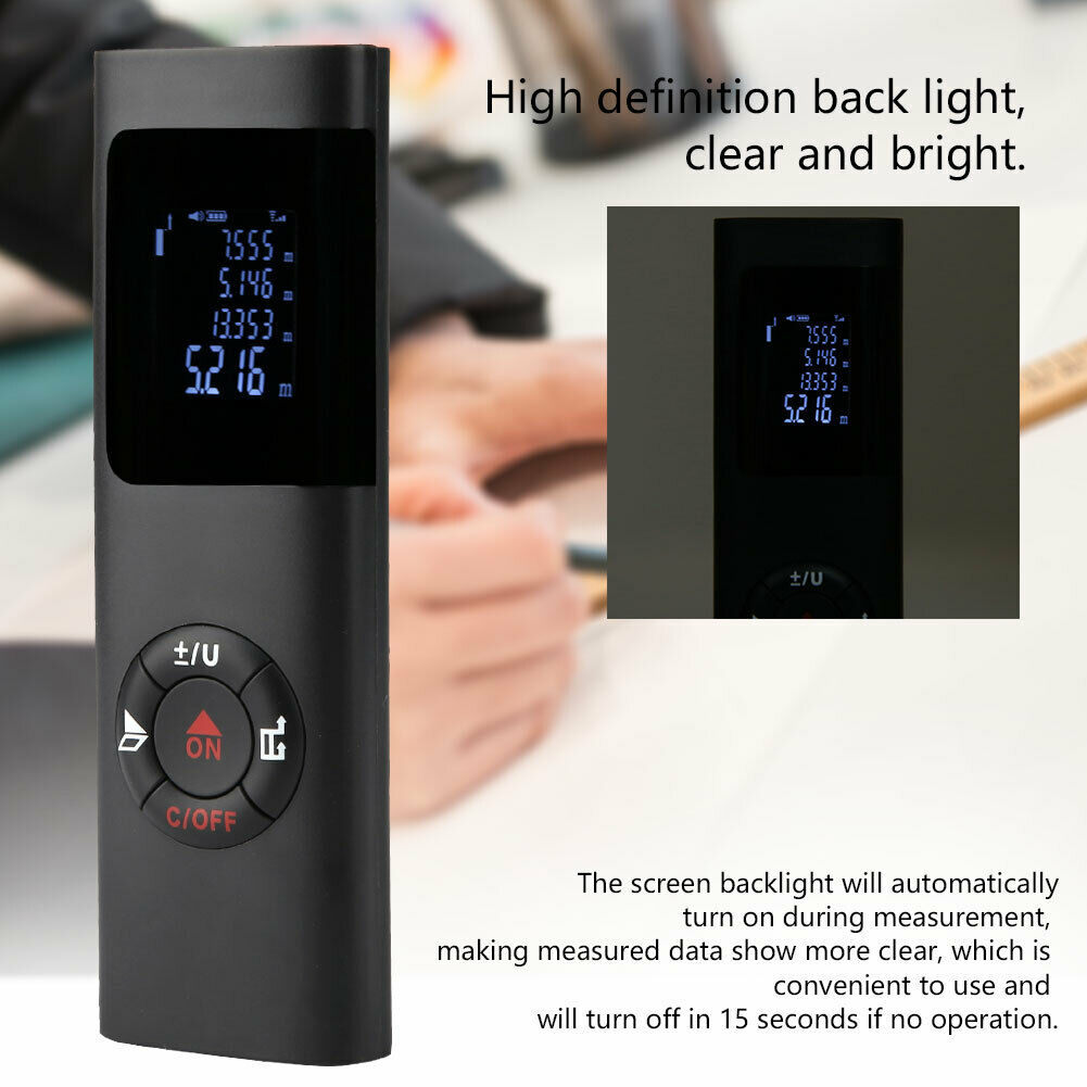 JQ-40 40m HD Backlight Digital Laser Distance Meter Range Finder Diastimeter