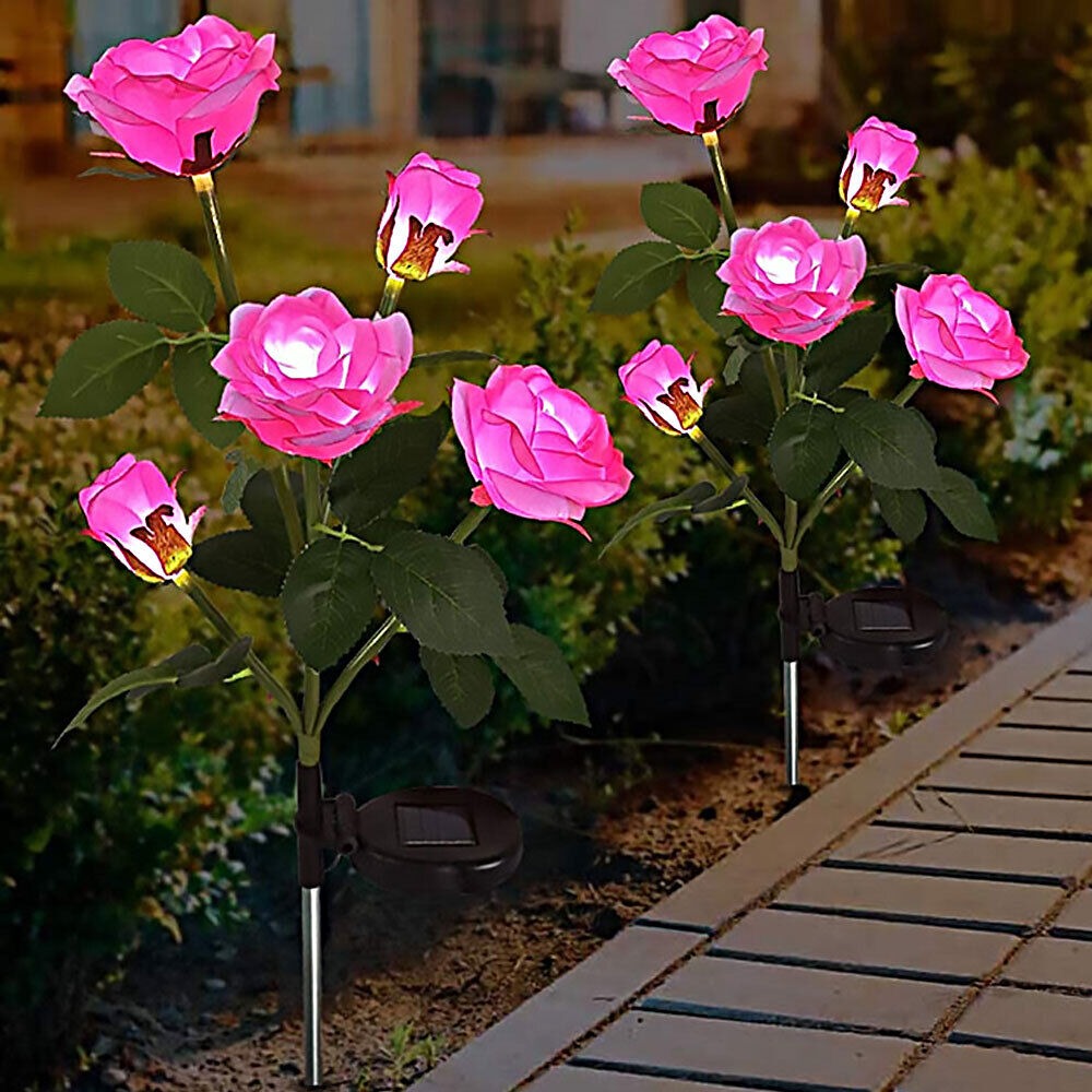 Solar Rose Light Lamp white  Rose Flower